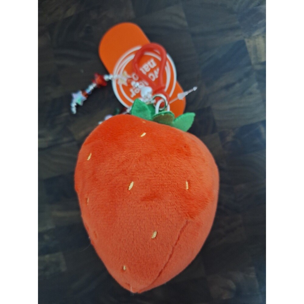 Wonder Nation Girls Strawberry Plush‎ Keychain Bag Charm, Red